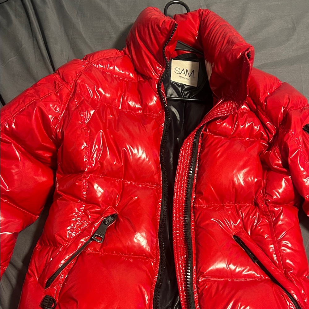 SAM. Shiny Red Puffer Jacket